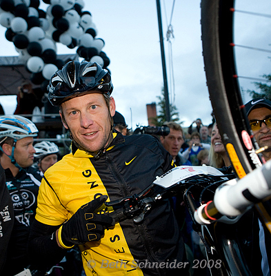 Lance Armstrong at start in Leadville 100