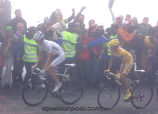 Contador and Schleck climbing Tourmalet