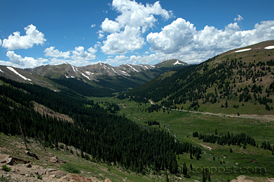 Looking down Independence Pass