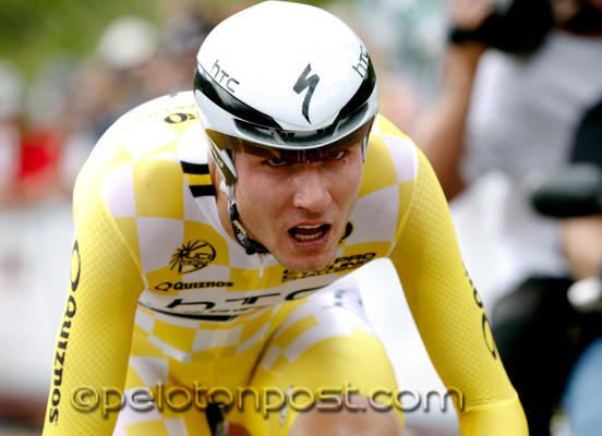 Van Garderen falling behind near the TT finish