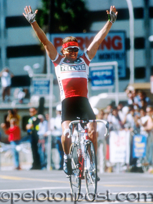 Davis winning a stage at 1988 Tour of Americas