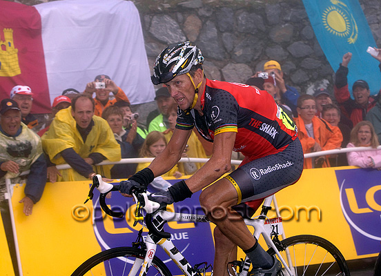 Lance Armstrong climbing Tourmalet in 2010 Tour de France