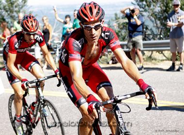 Taylor Phinney, the new generation, following George Hincapie on his last road race stage