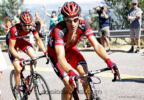 Taylor Phinney, the new generation, following George Hincapie on his last road race stage