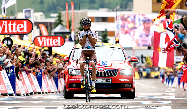 Riblon overcome with emotion upon winning Alpe d'Huez