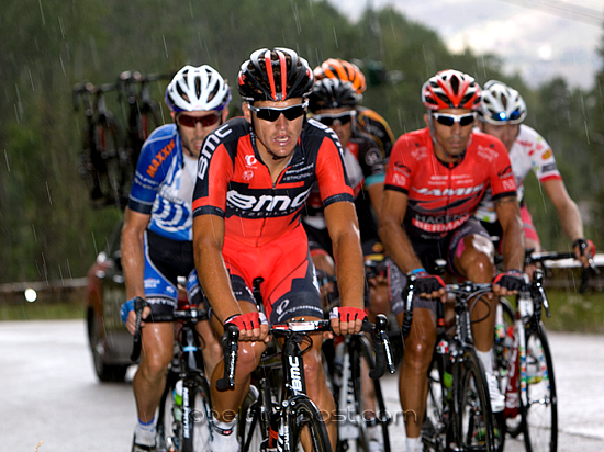 BMC team climbing in the rain