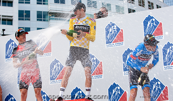 Van Garderen, Danielson, Frank with champagne